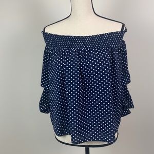 Arabella Polk Dot, Off The Shoulder Shirt, Size XL